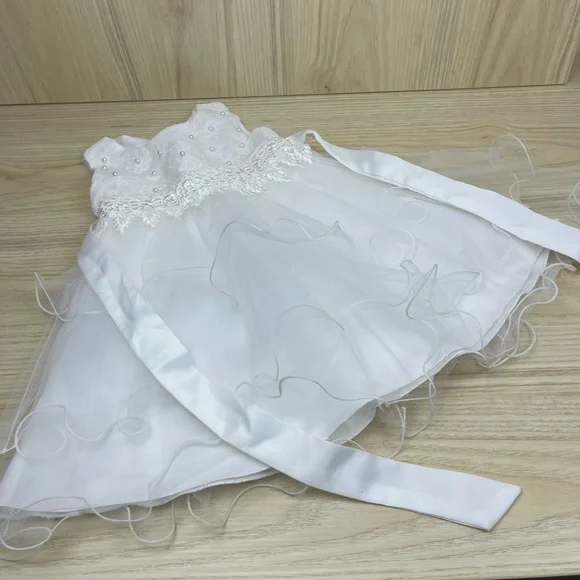 Diva Behavior White Tulle Toddler White Dress Sz 18 Mths - Picture 4 of 5